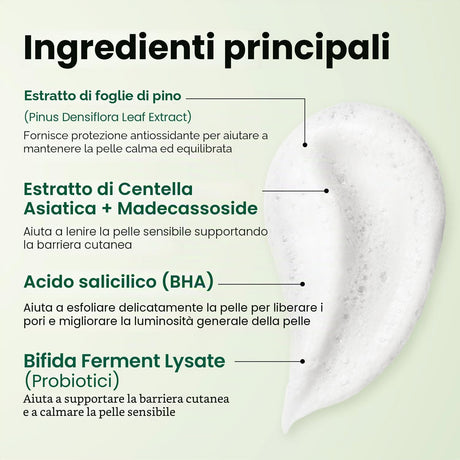 Seoul 1988 Cleansing Foam Pine Cica 1% + Probiotics Detergente Viso Schiumogeno