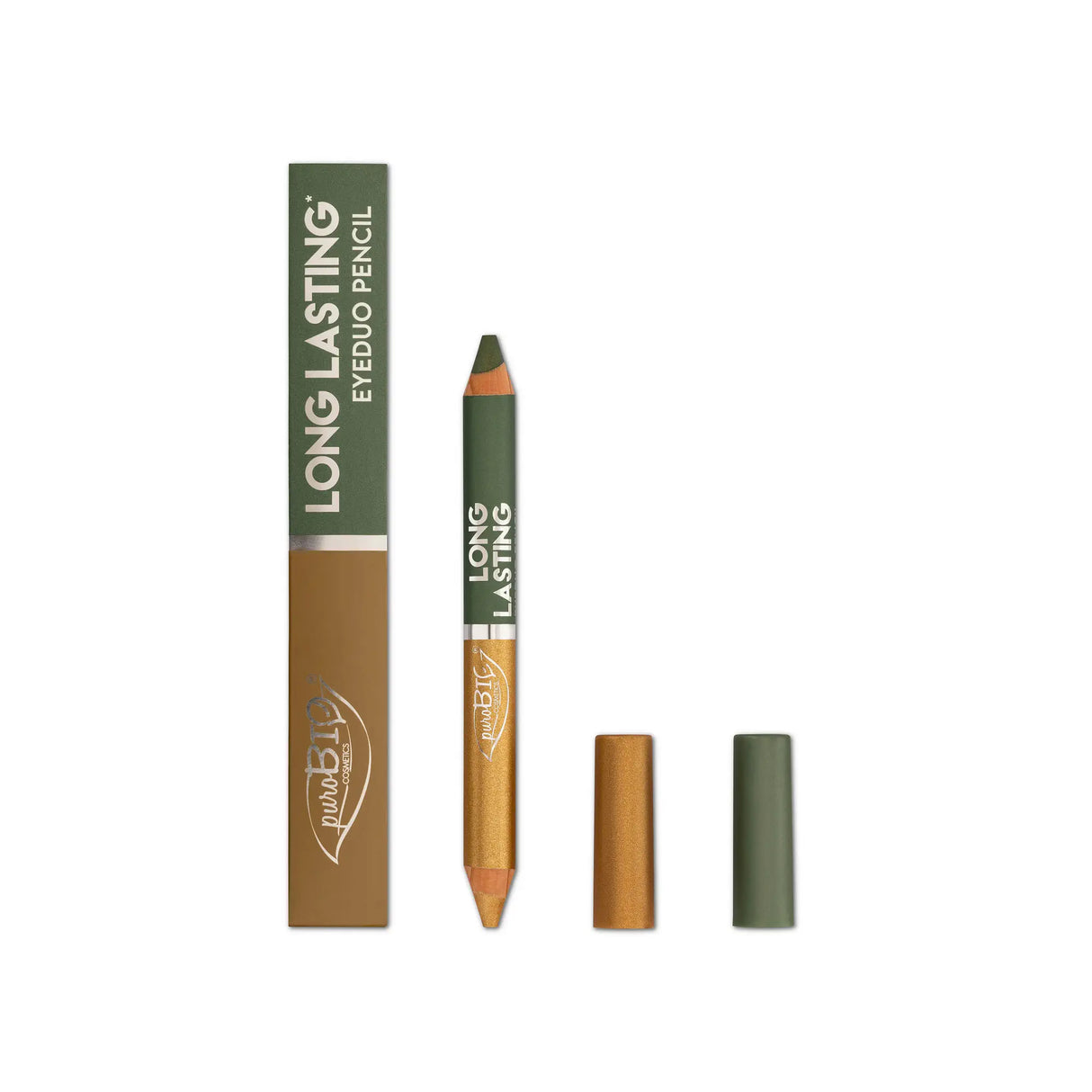 Long Lasting EyeDuo Pencil puroBIO 102L Oro Satinato / Verde Muschio Satinato