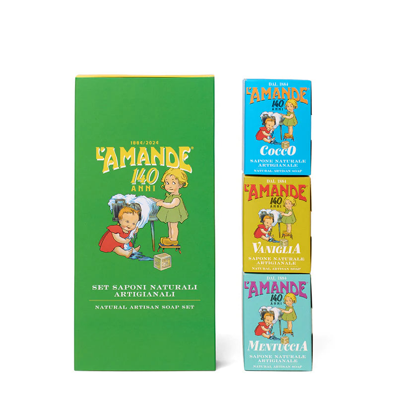 Gift Box 140 Anni Saponi Naturali Artigianali Cocco Vaniglia Mentuccia