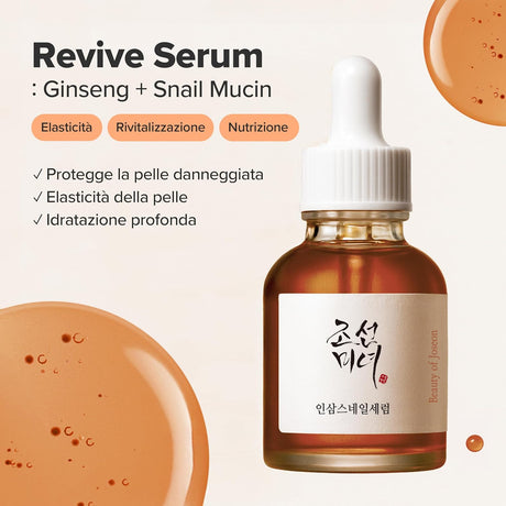 Revive Serum Ginseng + Snail Mucin Siero Viso Rimpolpante