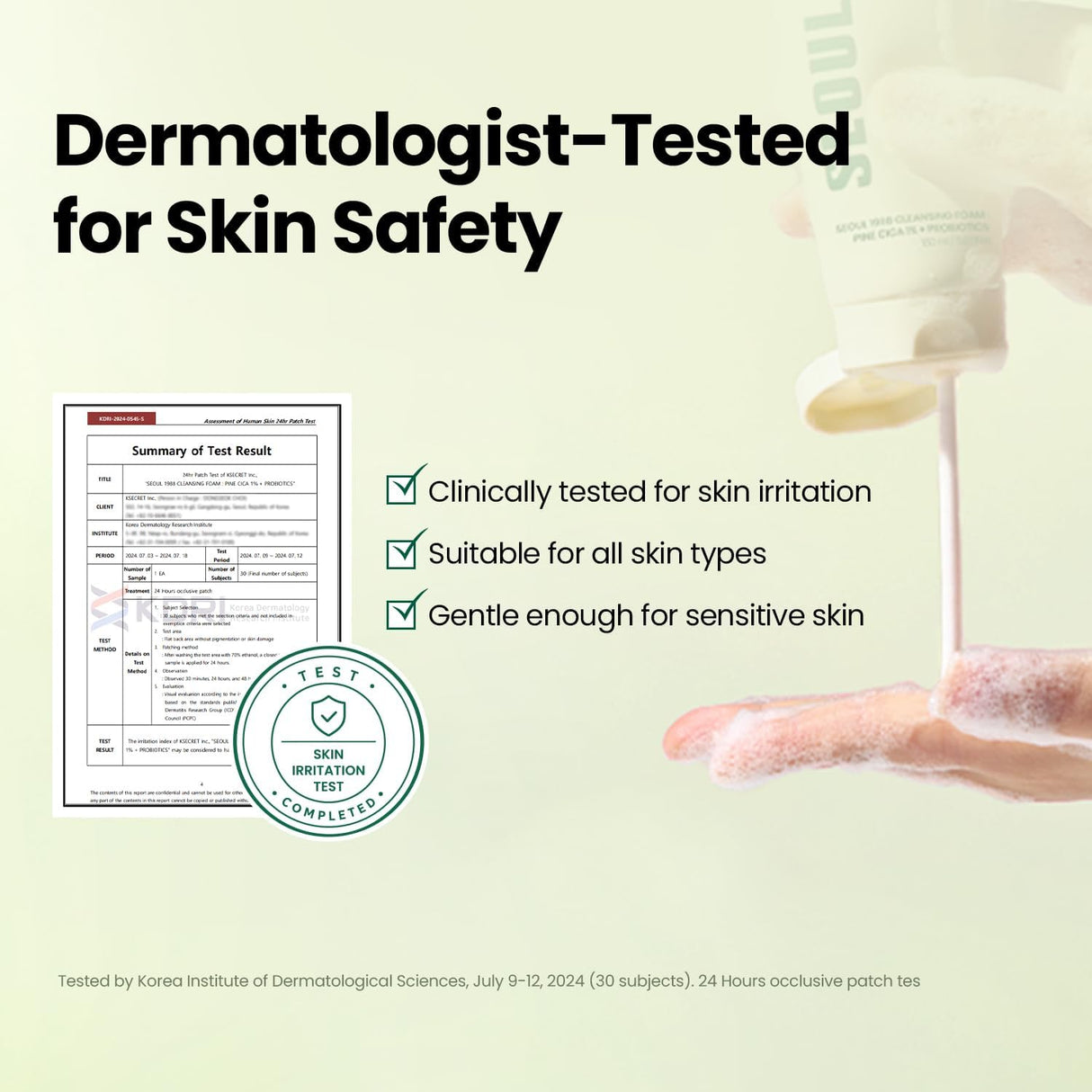 Seoul 1988 Cleansing Foam Pine Cica 1% + Probiotics Detergente Viso Schiumogeno