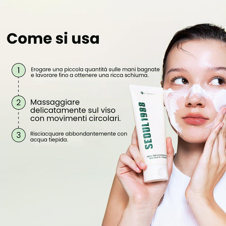 Seoul 1988 Cleansing Foam Pine Cica 1% + Probiotics Detergente Viso Schiumogeno