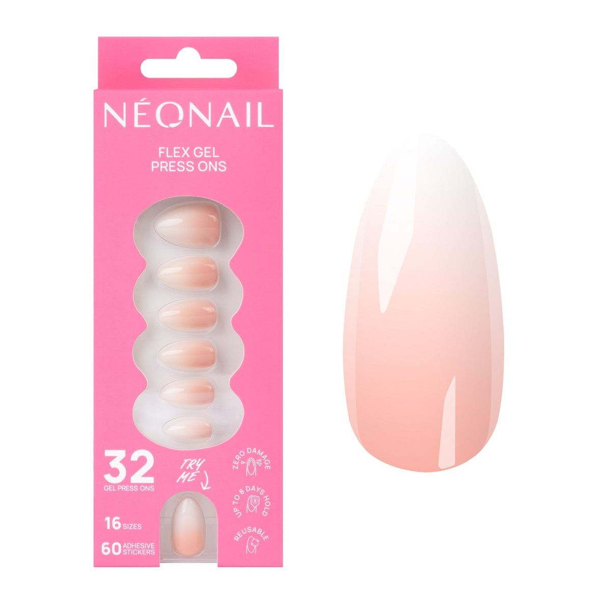 Flex Gel Press Ons Baby Boomer Rose Medium Almond