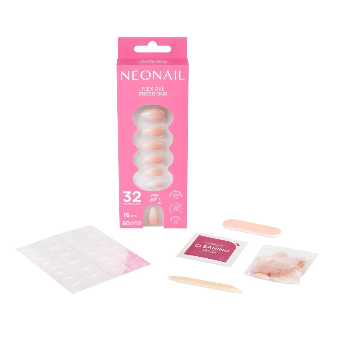 Flex Gel Press Ons Baby Boomer Rose Medium Almond