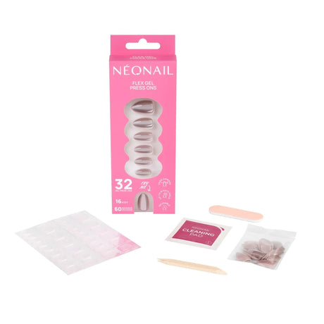 Flex Gel Press Ons Blush Cat Eye Medium Almond